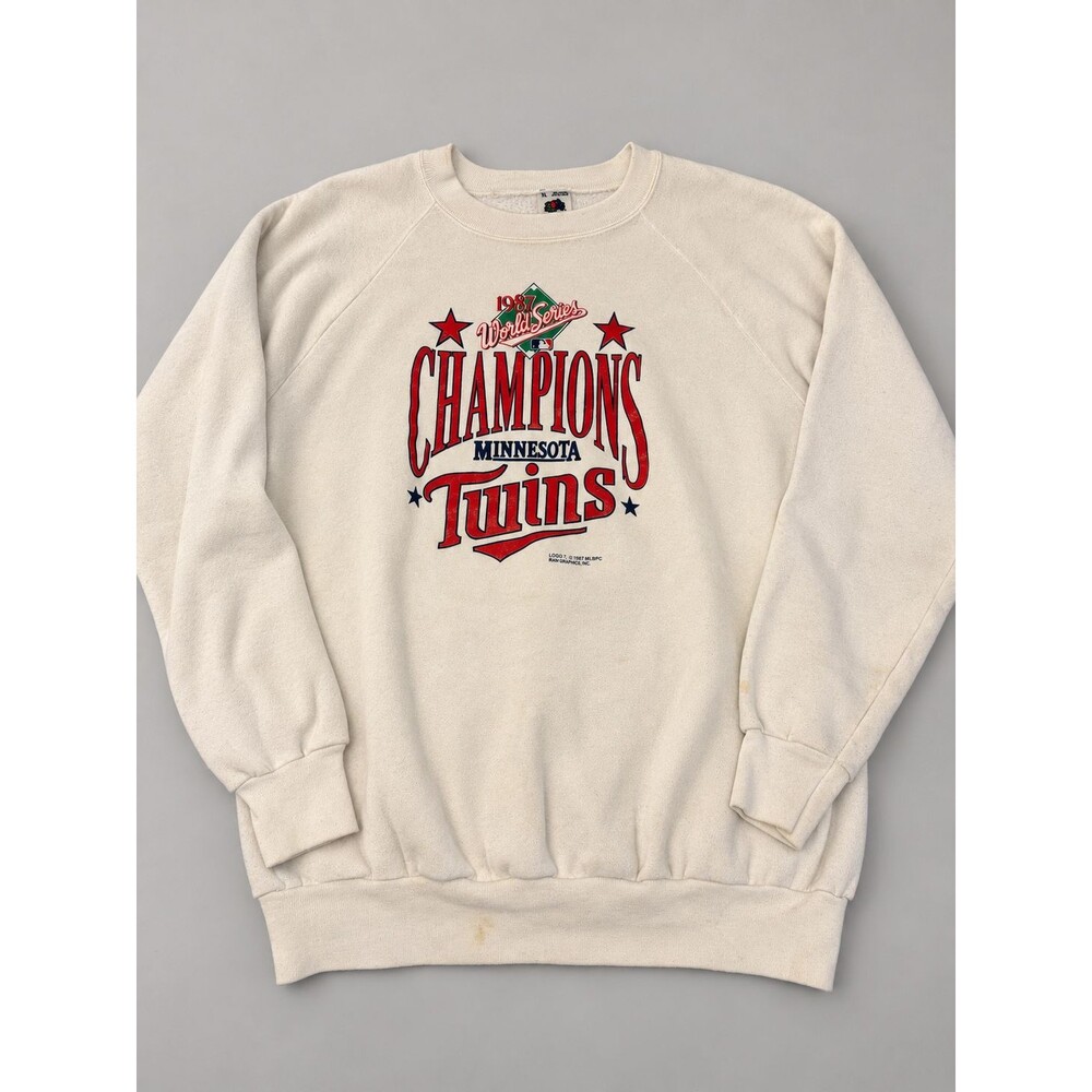 Vintage Minnesota Twins 1987 World Series Champions Sweatshirt XL USA White